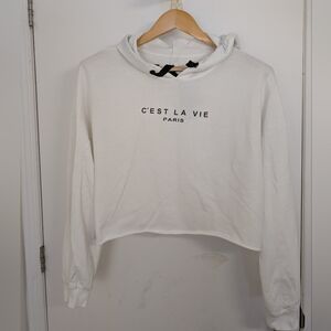 WHITE THIN HOODIE SIZE LARGE